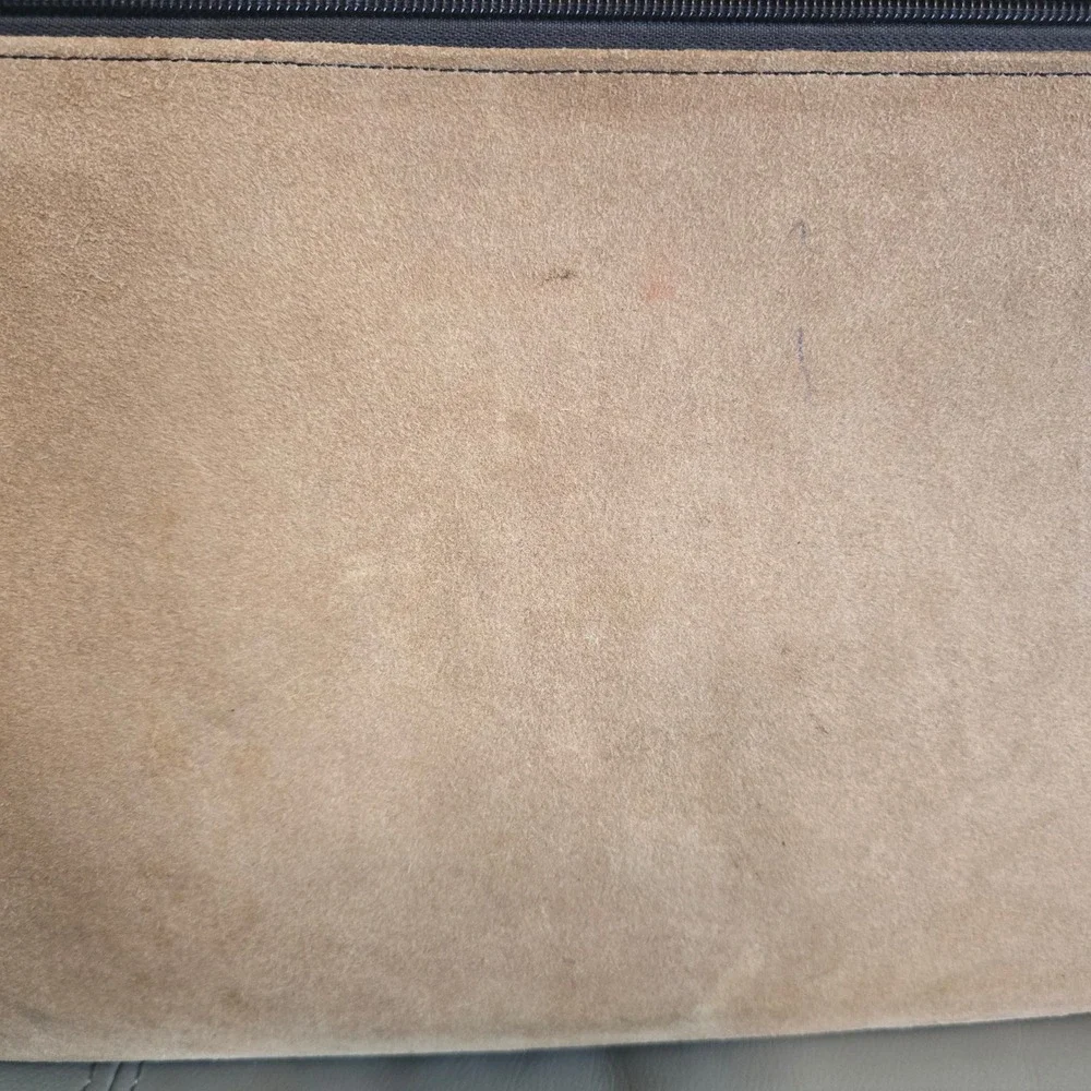 Stetson Mens Suede Leather Briefcase Tan Brown Laptop Messenger Bag‎ Vintage